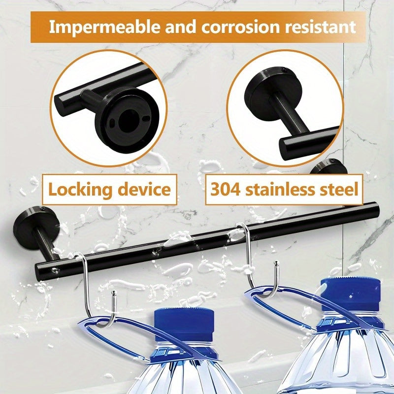 9 PCS Bathroom Hardware Set, Matte Black Stainless Steel Bathroom Tower Rack Set Wall Mounted Includes 16\