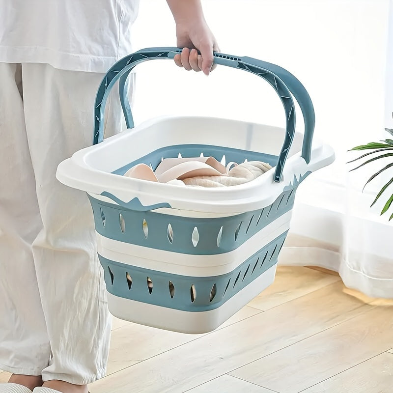 1pc Large Folding Clothes Basket For Household Wall Hanging Clothes Storage Basket Bathroom Laundry Basket Plastic - High Quality Perfect Mother'S Day Gift, Laundry Baskets