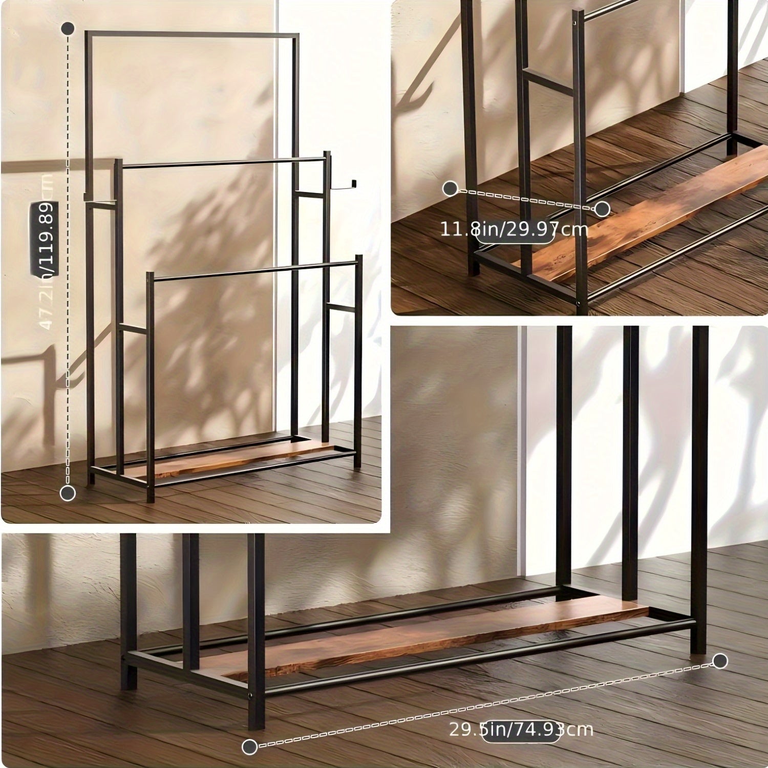 47.2 Inch Tall Free Standing Towel Racks 3 Tier Pool Towel Rack Outdoor Oversized Floor Bath Towel Drying Valet Holder Blanket Quilt Rack Stand For Bathroom Bedroom Beach Hot Tub Gym Pool Area Outside 2pcs