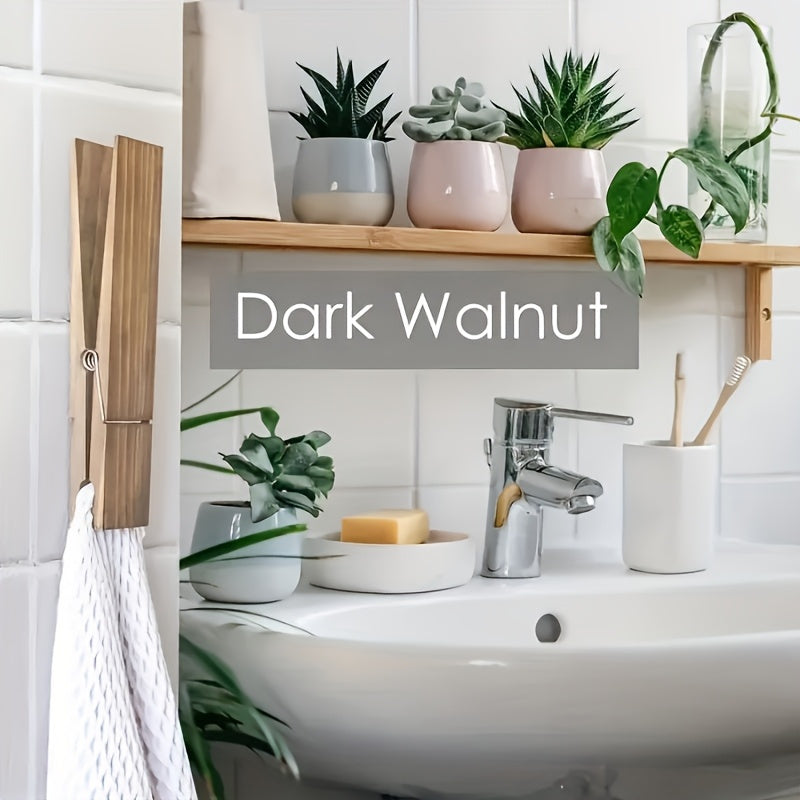 Set Of 3, Rustic Wooden Hooked Towel Rack - Wall Mounted, Large Capacity, Rust Resistant Bathroom Organizer - Hooks