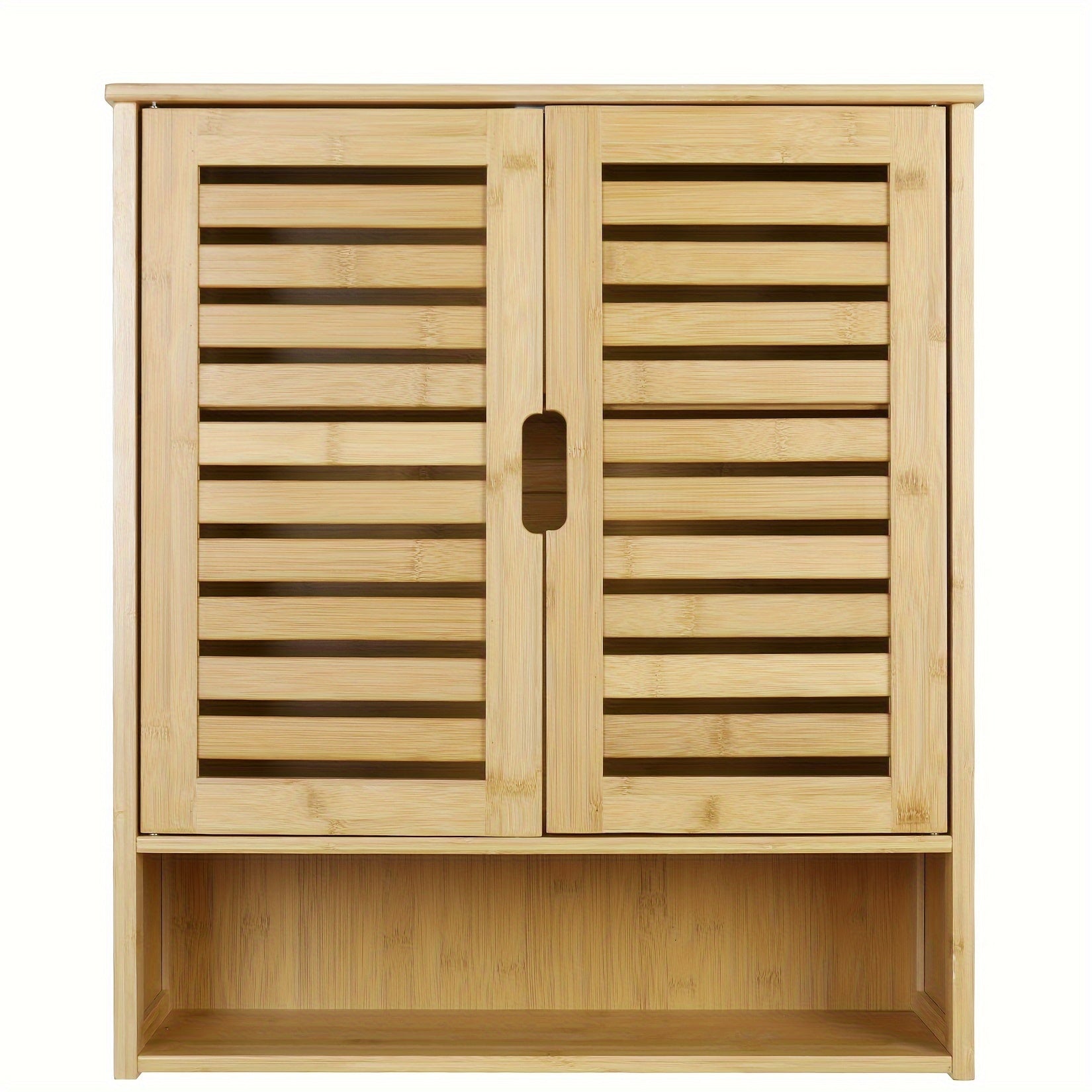 Wall Cabinet Storage: Multifunctional Bamboo Wood Bathroom Kitchen Wall Cabinet with 3 Shelves Medicine Storage Organizer