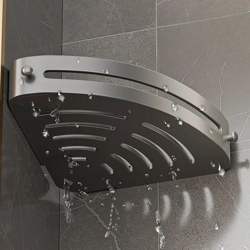 2 Layer Nail Free Bathroom Shelf, Corner Shower Shelf for Shampoo, Great Storage for Bathroom Supplies, Shelves