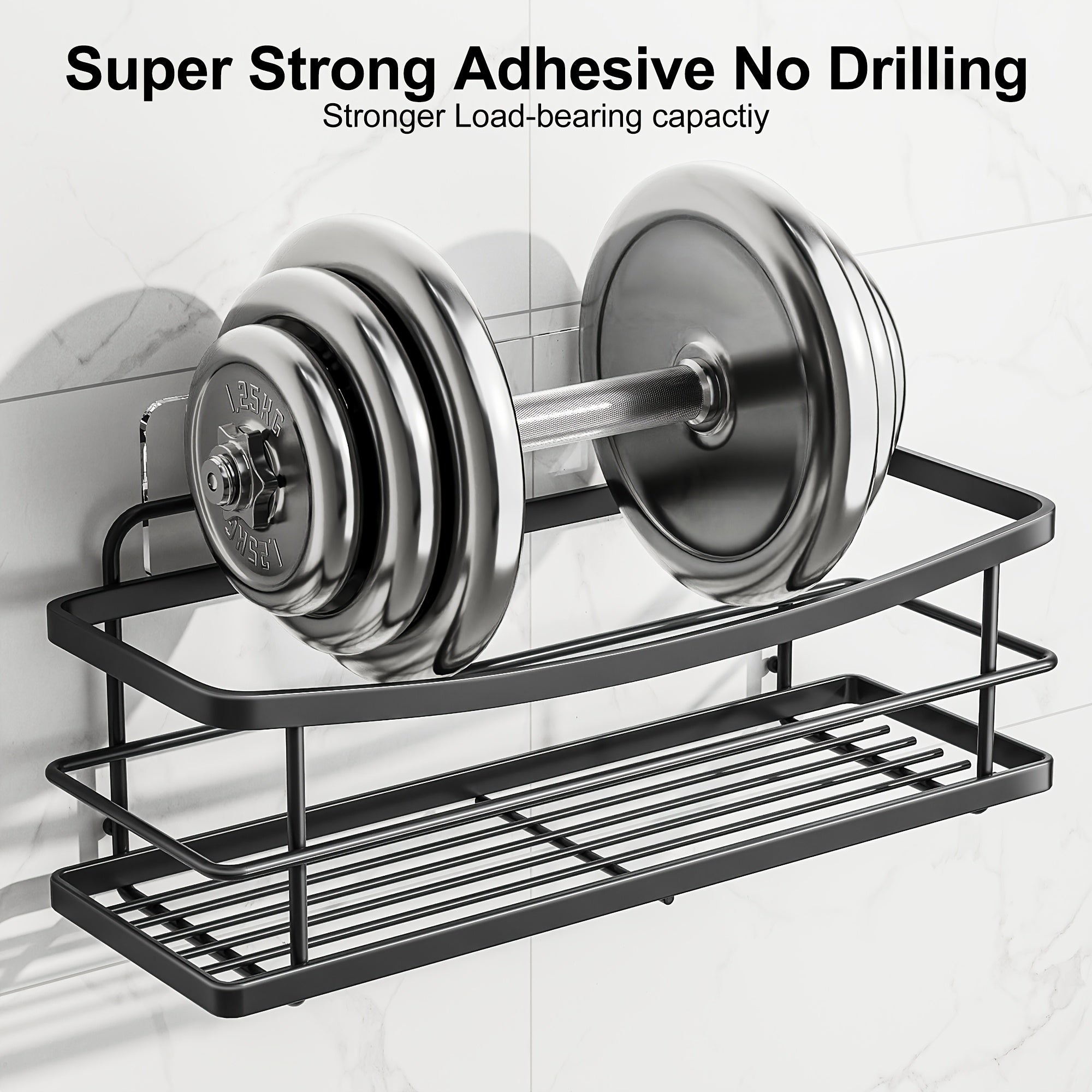 5\u002F6pcs Multifunctional Stainless Steel Punch-Free Bathroom Shelf, Soap Toothbrush Bathroom Supplies Storage Rack, Bathroom Towel Rack, Wall-Mounted Kitchen Seasoning Rack, with Four Hook Design, Bathroom Additions, Shower Storage Additions