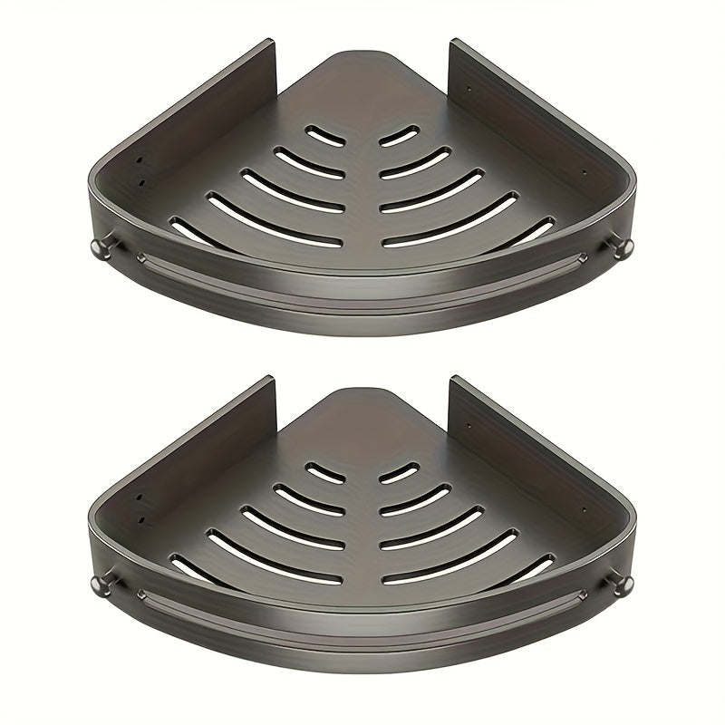 2 Layer Nail Free Bathroom Shelf, Corner Shower Shelf for Shampoo, Great Storage for Bathroom Supplies, Shelves