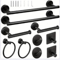 5\u002F10pcs Matte Bathroom Hardware Set SUS304 Bathroom Hanger Set 16 Inch Hand Towel Bar Towel Holder Toilet Paper Holder Angled Hook 2 Robe Towel Hooks Wall Mounted Accessory2025