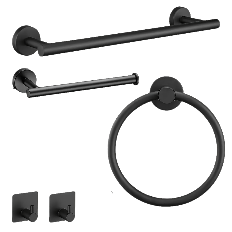5\u002F10pcs Matte Bathroom Hardware Set SUS304 Bathroom Hanger Set 16 Inch Hand Towel Bar Towel Holder Toilet Paper Holder Angled Hook 2 Robe Towel Hooks Wall Mounted Accessory2025
