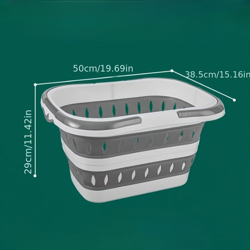 1pc Large Folding Clothes Basket For Household Wall Hanging Clothes Storage Basket Bathroom Laundry Basket Plastic - High Quality Perfect Mother'S Day Gift, Laundry Baskets