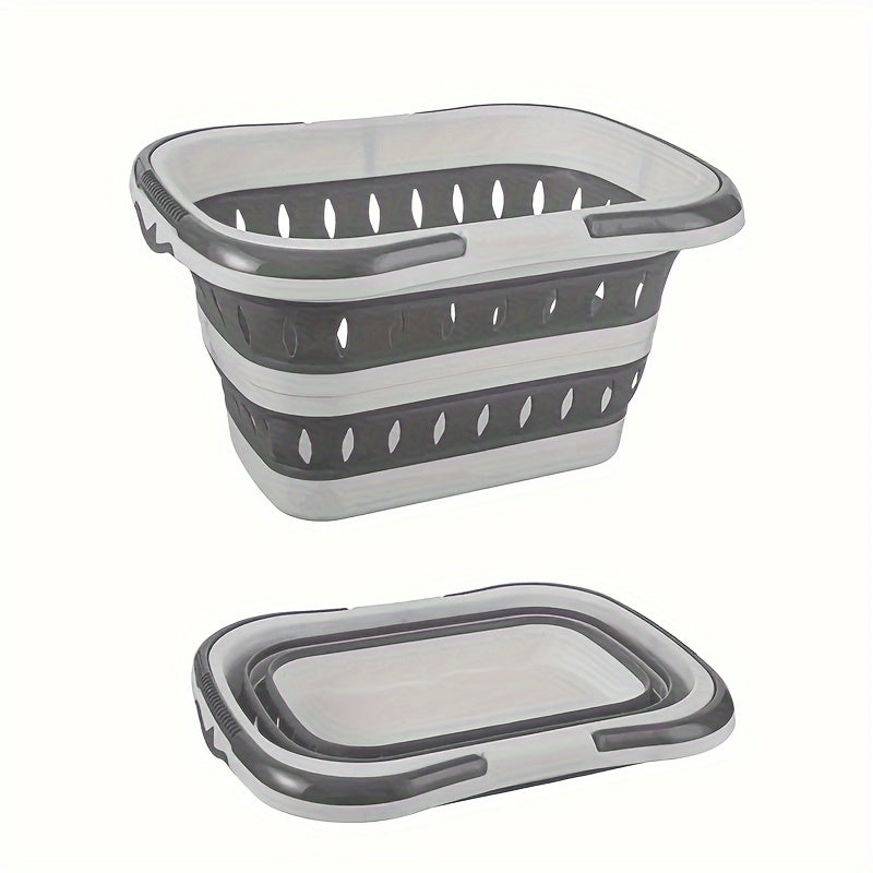 1pc Large Folding Clothes Basket For Household Wall Hanging Clothes Storage Basket Bathroom Laundry Basket Plastic - High Quality Perfect Mother'S Day Gift, Laundry Baskets