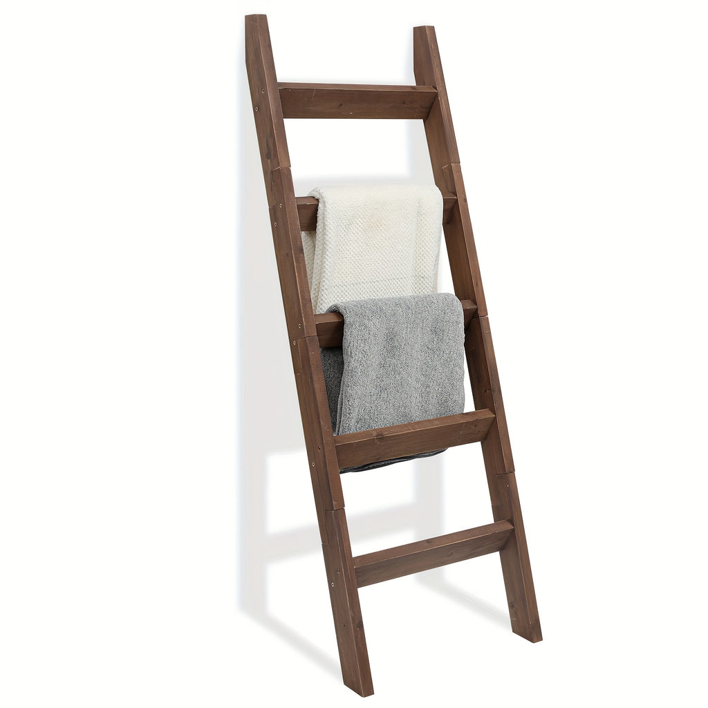 5-Foot Wooden Ladder for Blankets, a Decorative Piece for The Living Room, Designed to Lean Against The Wall, Perfect for Showcasing Quilts, And Can Also Serve As a Towel Rack in The Bathroom