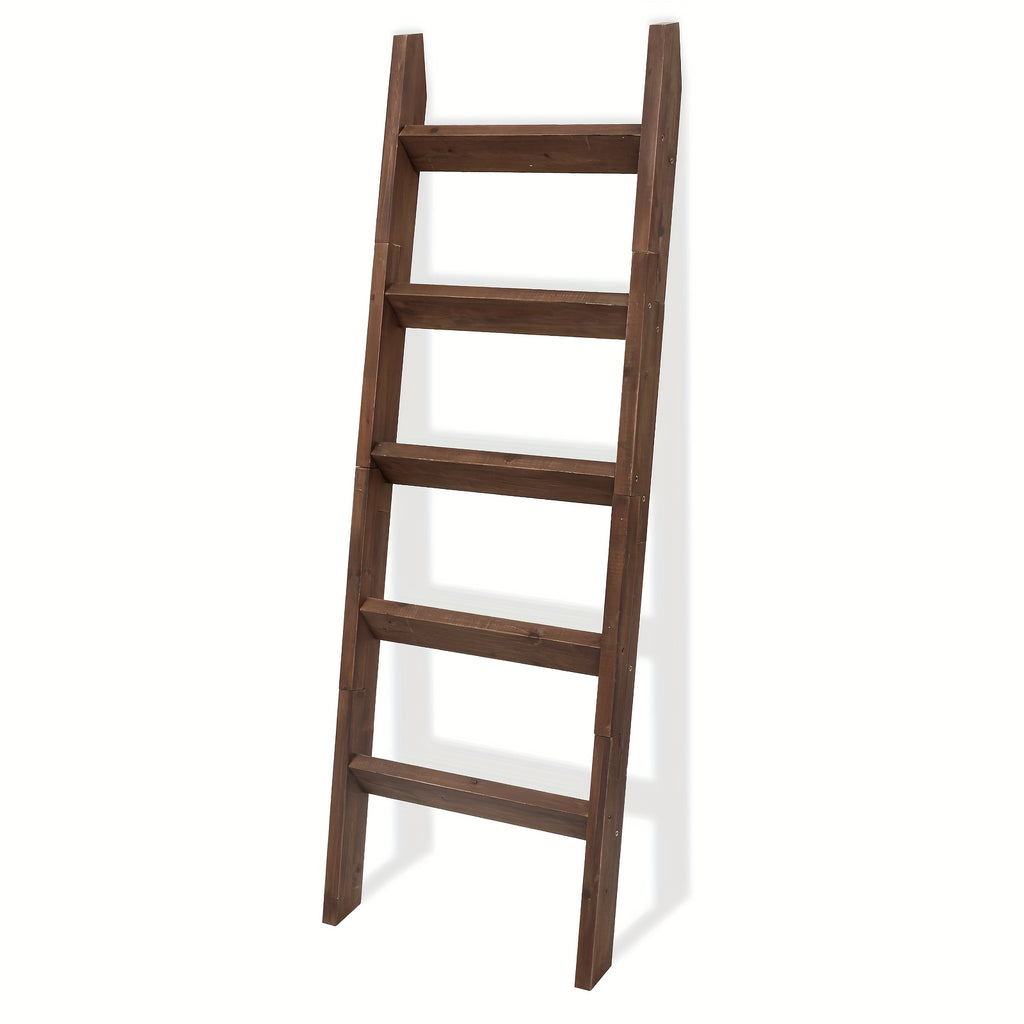 5-Foot Wooden Ladder for Blankets, a Decorative Piece for The Living Room, Designed to Lean Against The Wall, Perfect for Showcasing Quilts, And Can Also Serve As a Towel Rack in The Bathroom