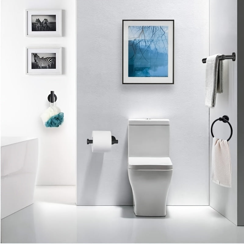 5\u002F10pcs Matte Bathroom Hardware Set SUS304 Bathroom Hanger Set 16 Inch Hand Towel Bar Towel Holder Toilet Paper Holder Angled Hook 2 Robe Towel Hooks Wall Mounted Accessory2025