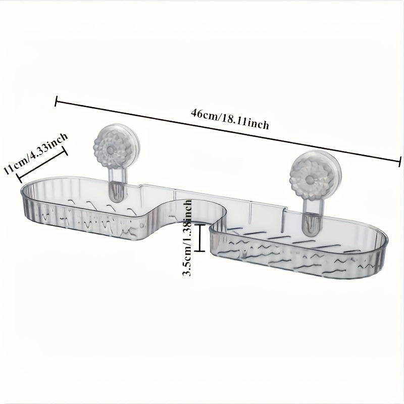 1pc MERRYXMAS Bathroom Sink Organizer Shelf - No-Drill Adhesive Mount, Space-Saving Vanity Shelf with Overhang, Bathroom Countertop Storage Rack, Easy Installation for Bathroom, Kitchen, or Vanity - Ideal Christmas, Ramadan